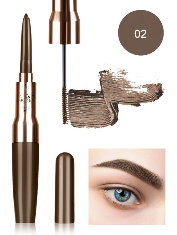 Eyebrow mascara + eyebrow pencil, tone 02